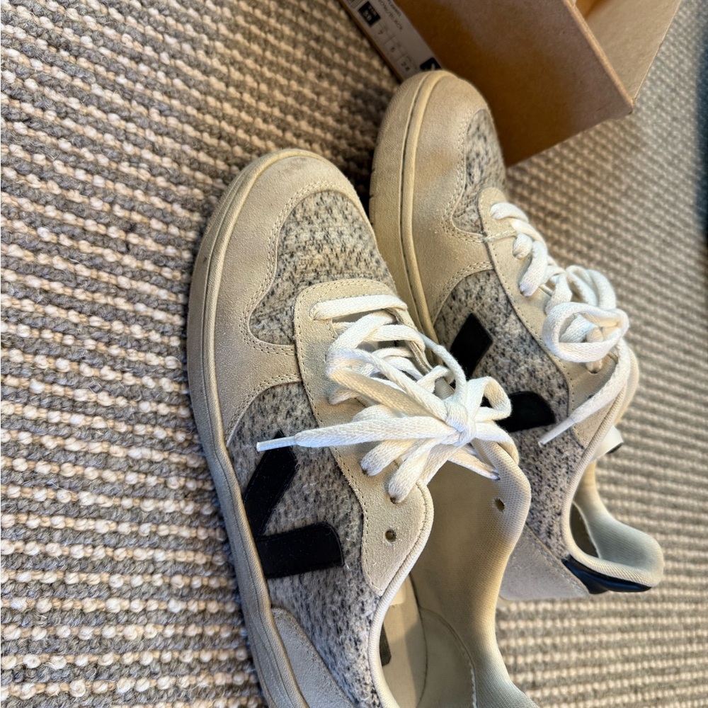 Veja Gray and Cream Sneakers, size 7